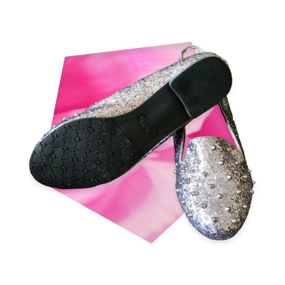 Candies Silver Studded Spike Flats - Picture 4 of 5